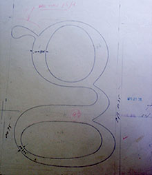 Merganthaler Linotype letter drawing