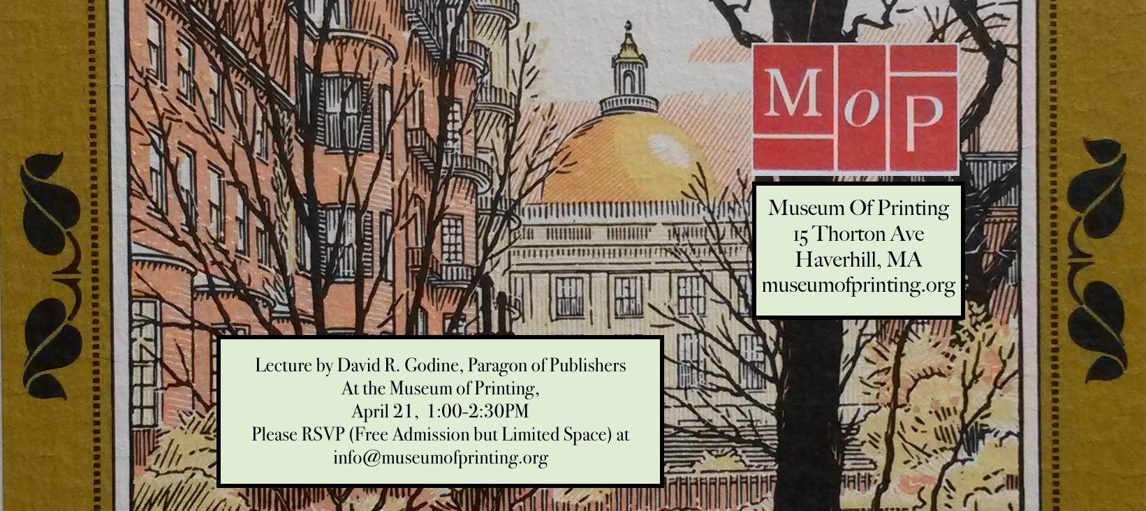 David Godine lecture at the Museum of Printing 4-21-18