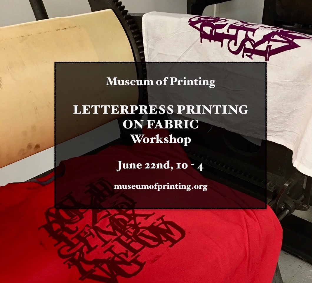 letterpress printing on fabric workshop