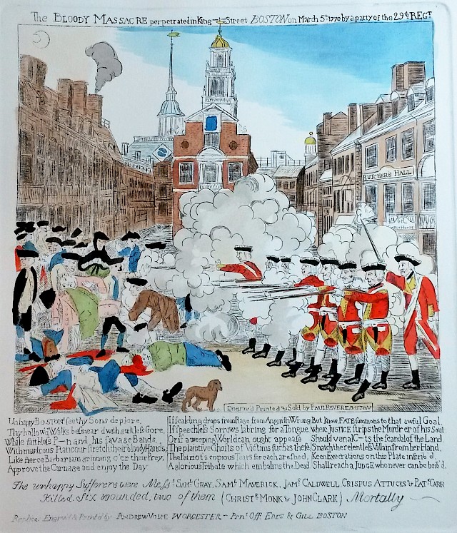 Print of Boston Massacre recreation by Andy Volpe